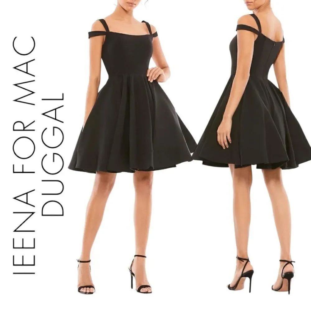 MAC DUGGAL Ieena by Mac Duggal Women’s Wide Square Neckline A-Line Dress Size 0
